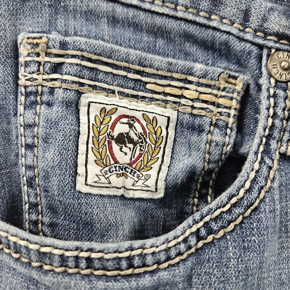 Cinch Mens Jeans 30x31 Medium Wash Straight Western Cowboy Denim Mexico
